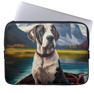 Great Dane on a Paddle: A Scenic Adventure Laptop Sleeve