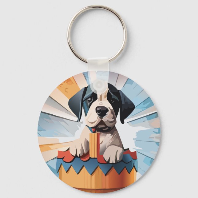 Great Dane Owner Key Ring (Front)