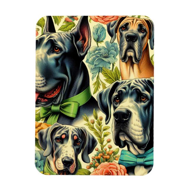 Great Dane Painting Magnet (Vertical)