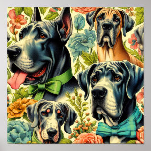 Great Dane Painting Poster