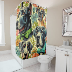 Great Dane Painting Shower Curtain
