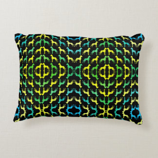 Great Dane Pattern Green Yellow Decorative Cushion