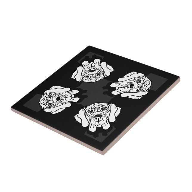 Great Dane Pattern Heads Ceramic Tile (Side)