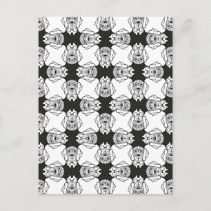 Great Dane Pattern Heads Postcard
