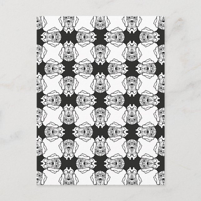 Great Dane Pattern Heads Postcard (Front)