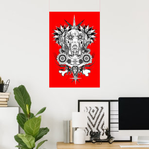 Great Dane pattern poster