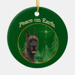 Great Dane Peace Keychain Ceramic Ornament