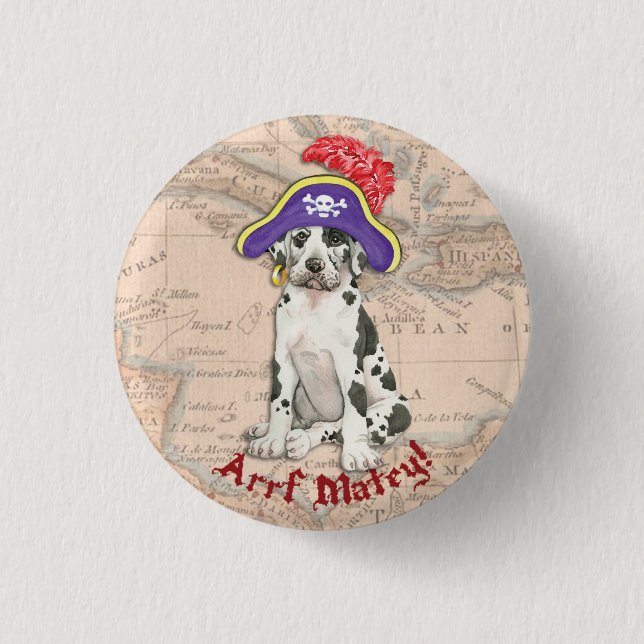 Great Dane Pirate 3 Cm Round Badge (Front)