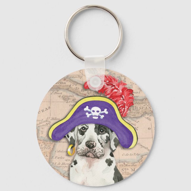 Great Dane Pirate Key Ring (Front)