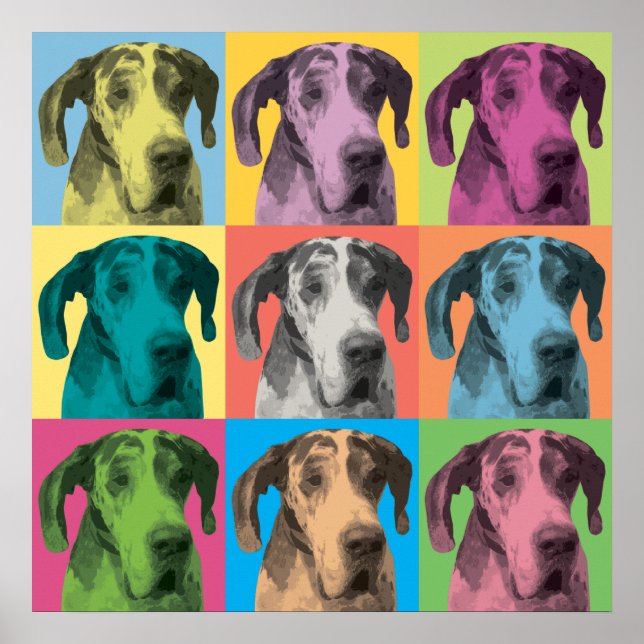 Great Dane Pop-Art Poster (Front)