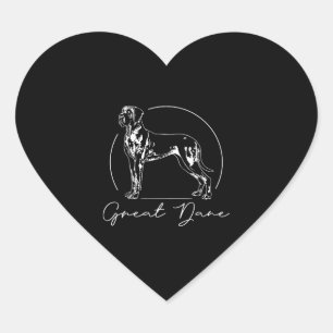 Great Dane portrait dog mum Heart Sticker