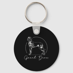 Great Dane portrait dog mum Key Ring