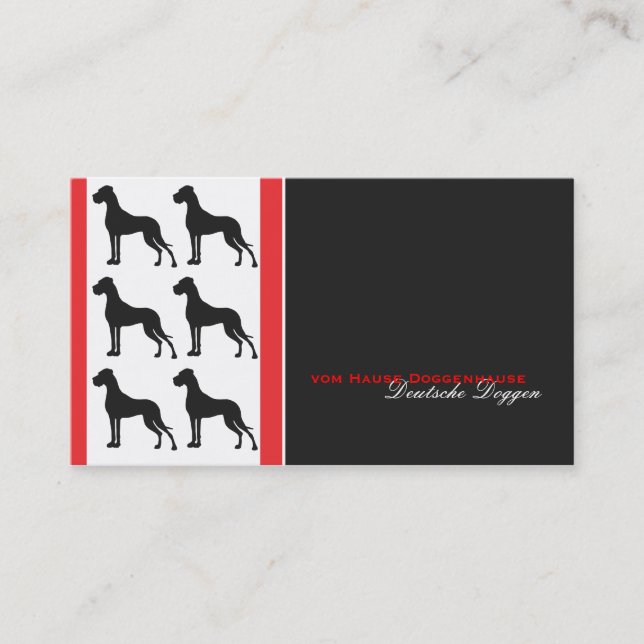 Great Dane Professional good to read Business Card (Front)
