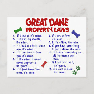 GREAT DANE Property Laws 2 Postcard