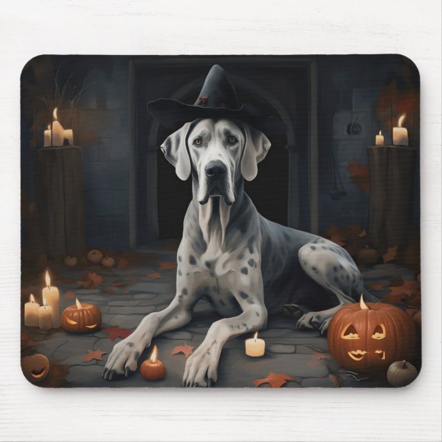 Great Dane Pumpkins Halloween Scary Flip Mouse Pad (Front)