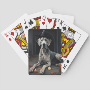 Great Dane Pumpkins Halloween Scary Flip Playing Cards
