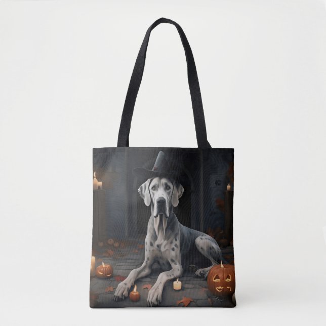Great Dane Pumpkins Halloween Scary Flip Tote Bag (Front)