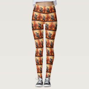 Great Dane Puppy Autumn Delight Pumpkin Leggings