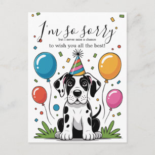 Great Dane Puppy Birthday Postcard