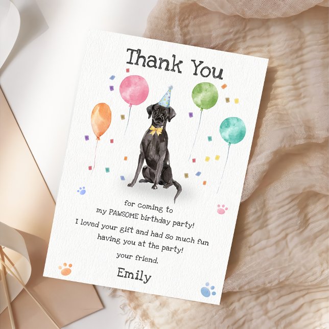 Great Dane Puppy Dog Birthday Party Thank You Card (Creator Uploaded)