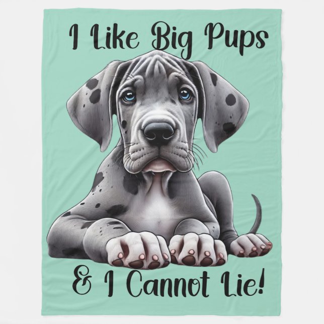Great Dane Puppy  Fleece Blanket (Front)