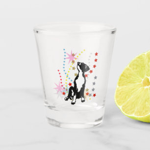 Great Dane Puppy with Stars Shot Glass