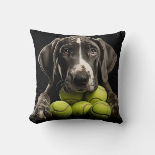 🐕Great Dane puppy with🎾 tennis balls Cushion