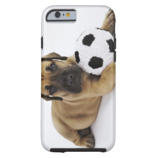 Great Dane puppy with toy soccer ball Tough iPhone 6 Case