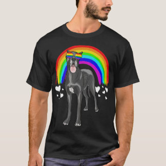 Great Dane Rainbow Sunglasses Gay Pride LGBT T-Shirt