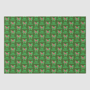 Great Dane Red Christmas Dog & Green Bow Green Tissue Paper