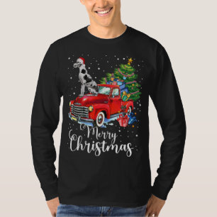 Great Dane Rides Red Truck Christmas Pajama T-Shirt