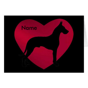 Great Dane Silhouette in Red Heart