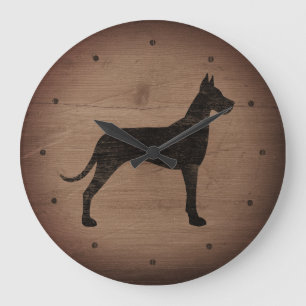 Great Dane Silhouette Rustic Style Large Clock