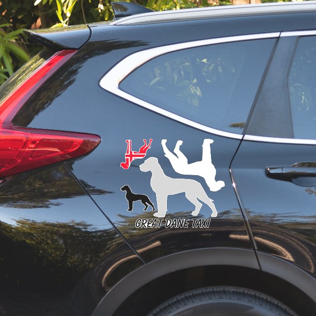 Great Dane Silhouette Sticker (Car Side)