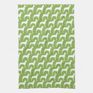 Great Dane Silhouettes Pattern Tea Towel