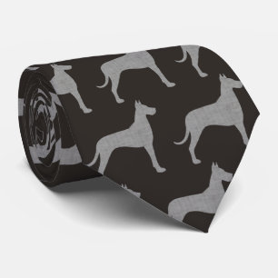 Great Dane Silhouettes Pattern Tie