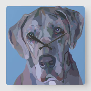 Great Dane Silver Merle Clock