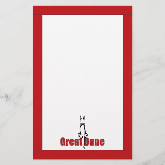 Great Dane Sit White (Front)