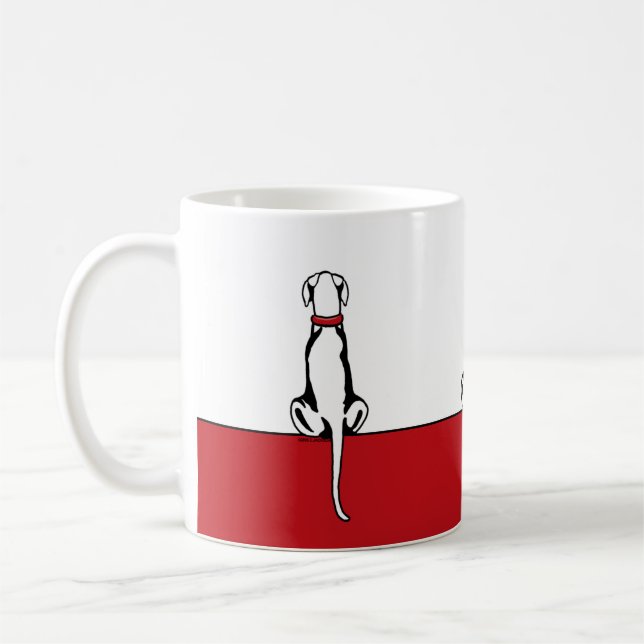 Great Dane Sit White UC Coffee Mug (Left)