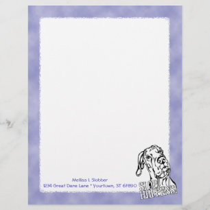 Great Dane Slop Happens BW UC Personalized Letterhead