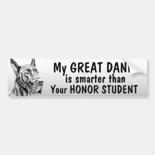 Great Dane - Smarter than honour student - funny Bumper Sticker