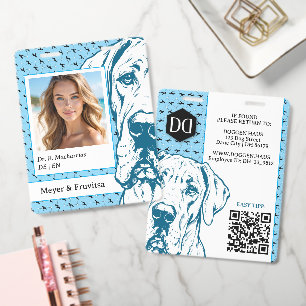 Great Dane sophisticated logo QR Code ID Badge