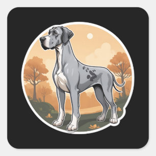 Great Dane Square Sticker