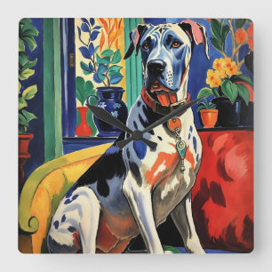Great Dane Square Wall Clock