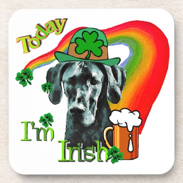 Great Dane St Patricks Day Coaster (Front)