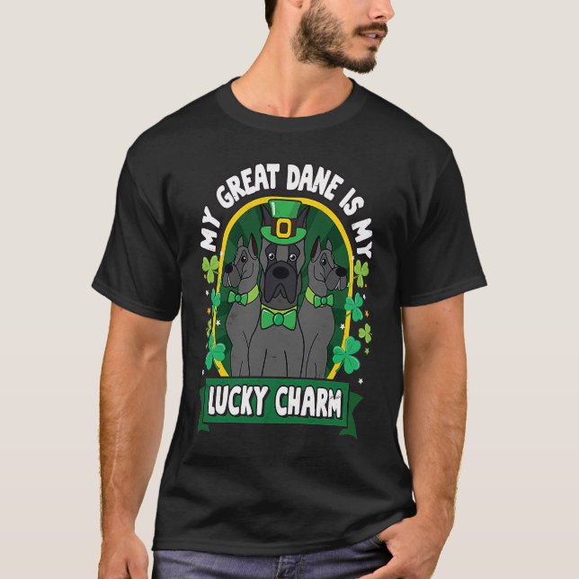Great Dane St Patricks Lucky Charm Mom Dad T-Shirt (Front)