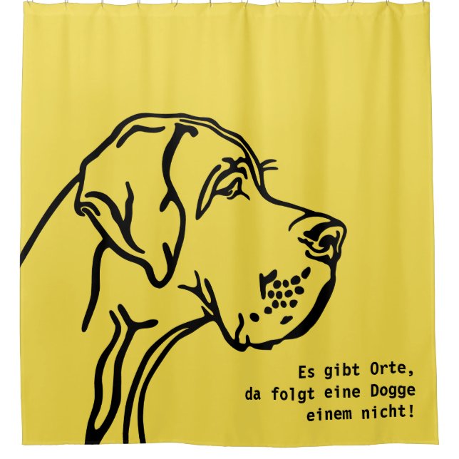 Great Dane Statement Drawing Shower Curtain (Front)