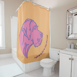Great Dane Statement Drawing Shower Curtain