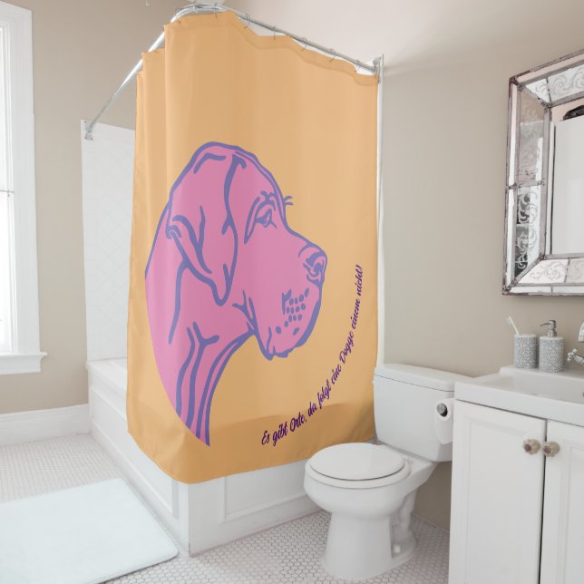 Great Dane Statement Drawing Shower Curtain (In Situ)