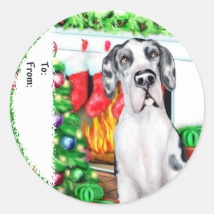 Great Dane Stockings Harlequin UC Gift Tags